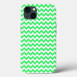 Lime Green Zig Zag Chevron iPhone 13 Hoesje