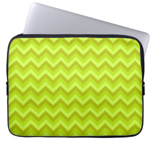 Lime Green Zig Zag Pattern. Laptop Sleeve