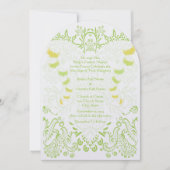 Lime GreenWhimsical Bird Wedding Invitations (Devant)
