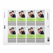 Lime Grey Chevron Étiquettes de mariage photo (Feuille entière)
