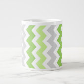 Lime Grey Chevrons Jumbo Coffee Mug (Devant)