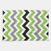 Lime Gris Noir Blanc Chevron Serviettes de cuisine (Horizontal)