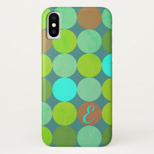 Lime Groen Blauwgroen Turquoise & Roest Circles Mo iPhone X Hoesje