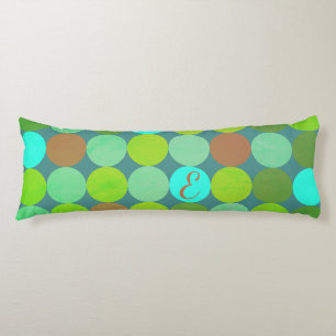Lime Groen Blauwgroen Turquoise & Roest Circles Mo Lichaamskussen