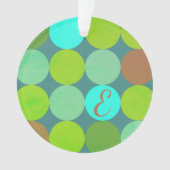 Lime Groen Blauwgroen Turquoise & Roest Circles Mo Ornament (voorkant)