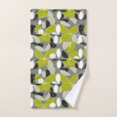 Lime Groen Grijs midden-eeuw Modern Print Bad Handdoek (Handdoek)