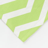 Lime Groen Grijs Monogram Naam Keepsake Chevron Fleece Deken (Hoek)