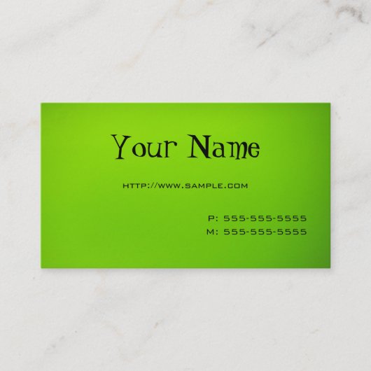 Lime groen visitekaartje (Voorkant)