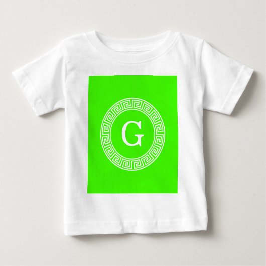 Lime Groen WT Grieks Sleutel RND Lijst Initiaal Mo (Voorkant)