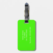 Lime Groen WT Grieks Sleutel RND Lijst Initiaal Mo Bagagelabel (Achterkant verticaal)