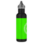 Lime Groen WT Grieks Sleutel RND Lijst Initiaal Mo Waterfles (Links)