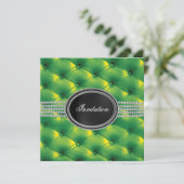 Lime Groene Black Diamond Black Tie Feest Kaart (Staand voorkant)