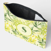 Lime groene bladeren print gesneden naaizak etui (Open)