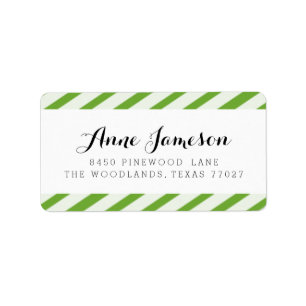 Lime Groene Carnaval Stripes Adresetiketten Etiket