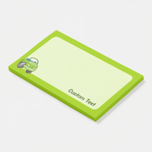 Lime Groene Cartoon Auto Post-it® Notes (Schuin)
