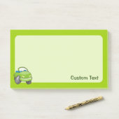 Lime Groene Cartoon Auto Post-it® Notes (Op bureau)