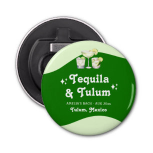 Lime Groene Citrus Tequila & Tulum Bachelorette Button Flesopener