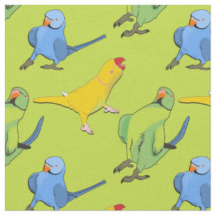 Lime Groene Papegaai Speels Indisch Ringneck Patro Stof
