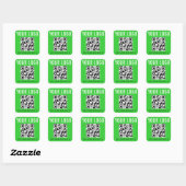 Lime Groene QR Code Stickers Bedrijfslogo Vierkant (Vel)