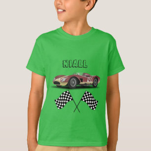 Lime Groene Sportieve Race Auto Gepersonaliseerd T-shirt