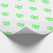  Lime Groene Trouwringen op Wit Cadeaupapier (Hoek)