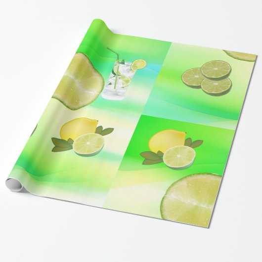 Lime Inpakpapier (Uitgerold)