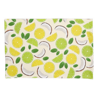 Lime lemon coconut and mint pattern happy summer kussensloop