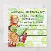 Lime | Margarita Happy Hour | Partij Kaart (Achterkant)