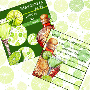 Lime Margarita Happy Hour Partij Kaart
