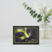 Lime Masquerade RSVP Cartes de visite (Debout devant)