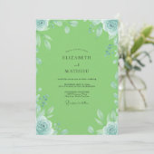 Lime Mint Wingerd Bruiloft Kaart (Staand voorkant)