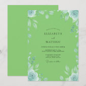 Lime Mint Wingerd Bruiloft Kaart (Voorkant / Achterkant)