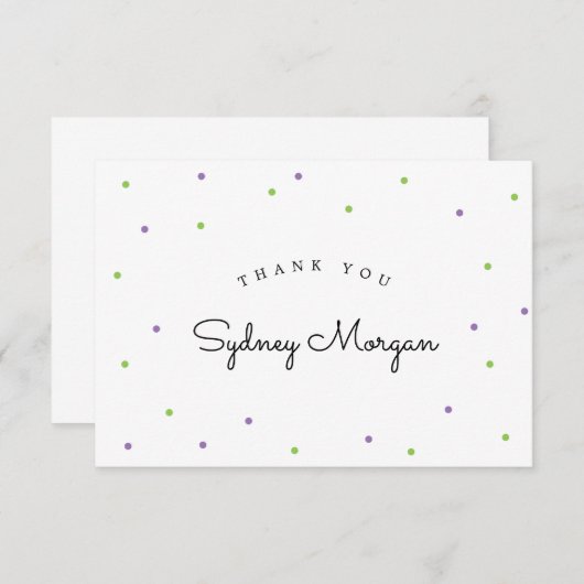 Lime moderne et Merci Pois pourpre (Devant / Derrière)