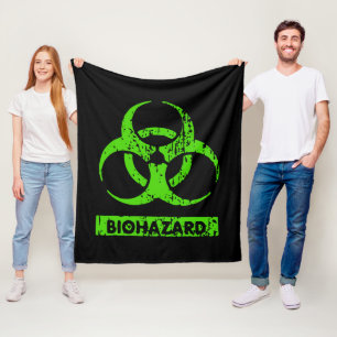 Lime Neon Groen Bio-gevaarlijke Chemicaliën Grafis Fleece Deken