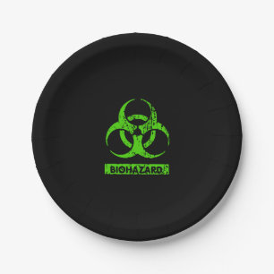 Lime Neon Groen Bio-Hazard Chemicaliën Grafisch Papieren Bordje