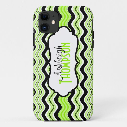 Lime, Noir, Blancs Vagues iPhone 5 Coque (Dos)