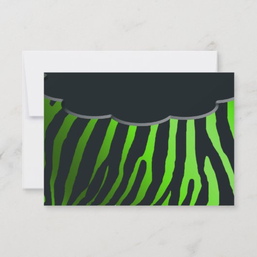 Lime noire Zebra Green Stripes rsvp avec enveloppe (Dos)