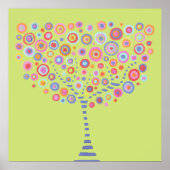 Lime Retro Arbre Nom de la salle Poster murale (Devant)