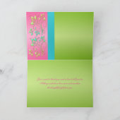 Lime, rose et Carte de remerciements Floral Aqua (Intérieur)