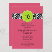 Lime rose Sucre noir 16 Invitation (Devant / Derrière)