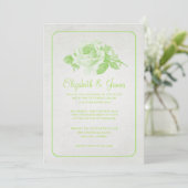 Lime Rustique Floral / Fleur Mariage Invitations (Debout devant)