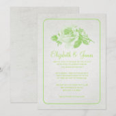 Lime Rustique Floral / Fleur Mariage Invitations (Devant / Derrière)