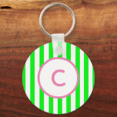 Lime Streep Monogram Sleutelhanger (Voorkant)