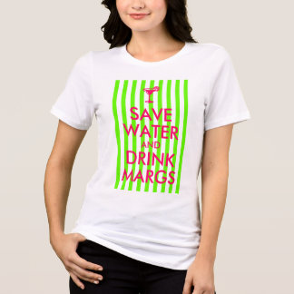 Lime Streep Roze Roze Sla Water en Drink Margs Tri-Blend Shirt