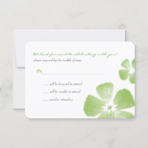 Lime Tropische Aquarel Bloemen Bruiloft RSVP Kaartje