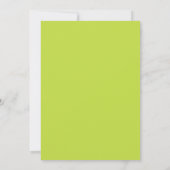 Lime Vert Blanc Plaine Simple Faire-part de mariag (Dos)