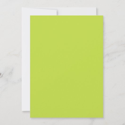 Lime Vert Blanc Plaine Simple Faire-part de mariag (Dos)
