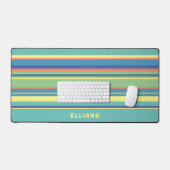 Lime Vert Bleu foncé Orange Soleil Jaune Rayures (Clavier et souris)