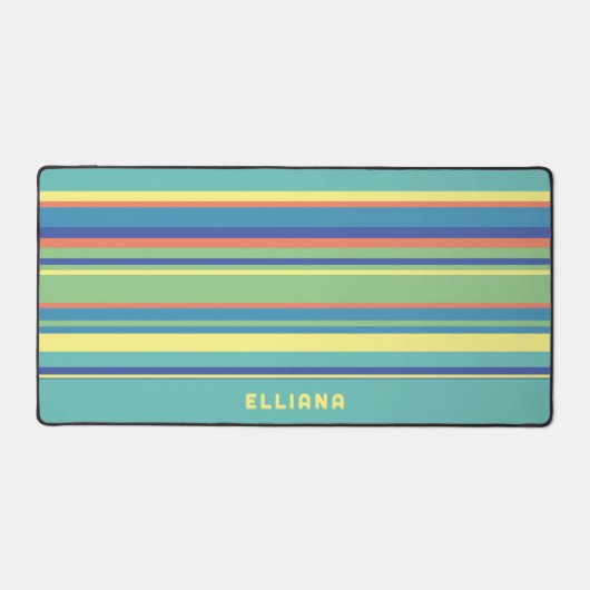 Lime Vert Bleu foncé Orange Soleil Jaune Rayures (Recto)