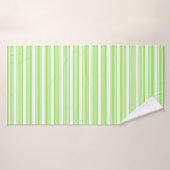 Lime vert et blanc cinq bandes motif (Serviette de bain)